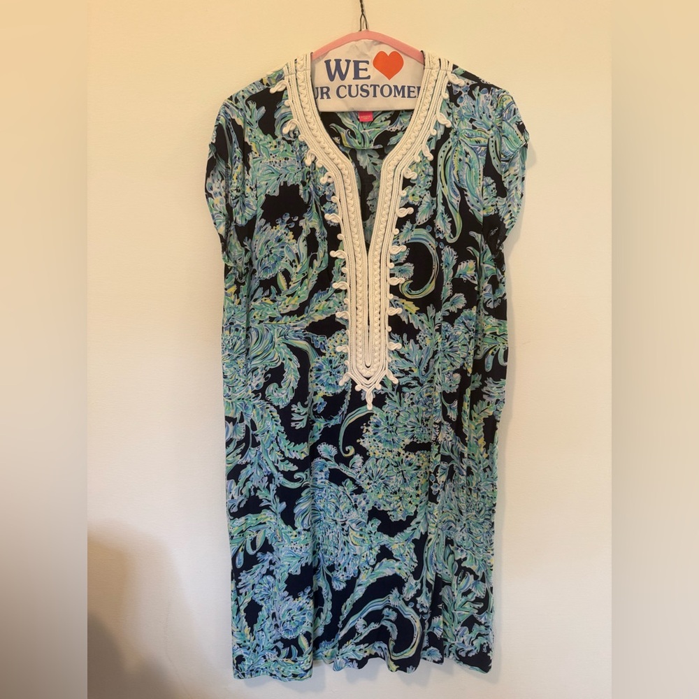 Lilly Pulitzer Blue and Green short dress- Can also be used as a Cover Up